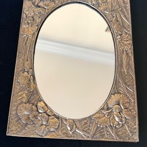 1930s mirror - Day lily and grasses ornate brass design